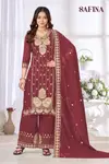 Safina By Banwery Chinon With Embroidered Kurti With Bottom Dupatta Suppliers In India
